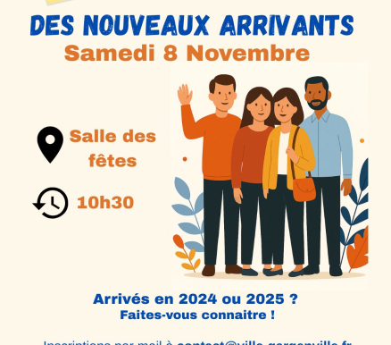 Nouveaux arrivants - Samedi 8 novembre