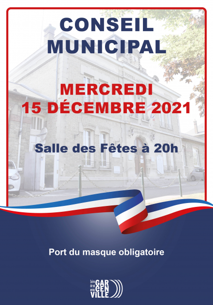 Affiche conseil municipal du 15 dec 2021 