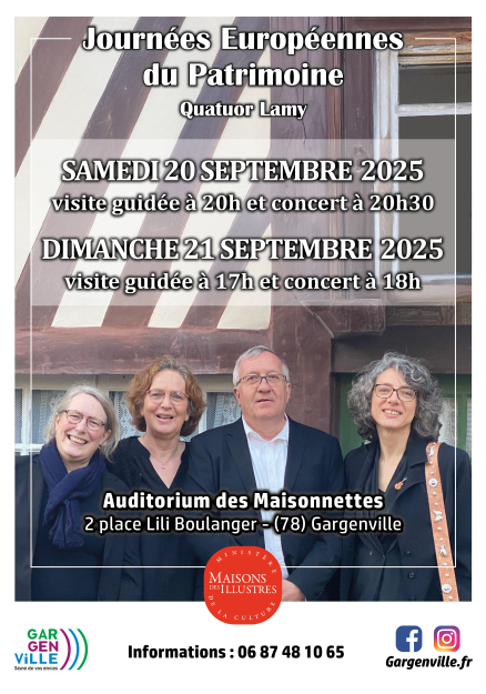 Journées Européennes du Patrimoine – Concert du Quatuor Lamy