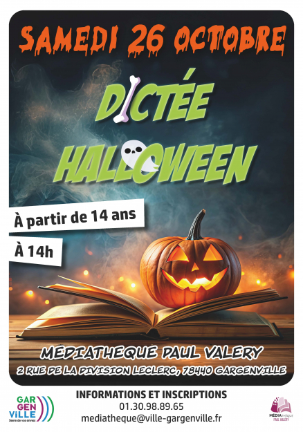 Affiche dictée d'halloween