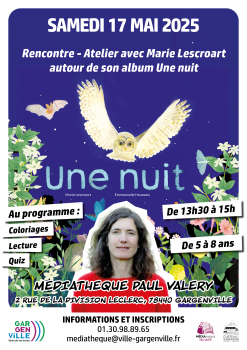 Affiche atelier rencontre Marie Lescroart