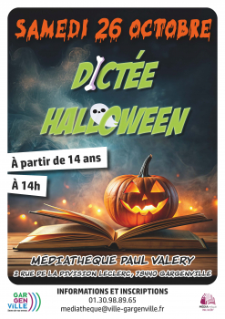 Affiche dictée d'halloween